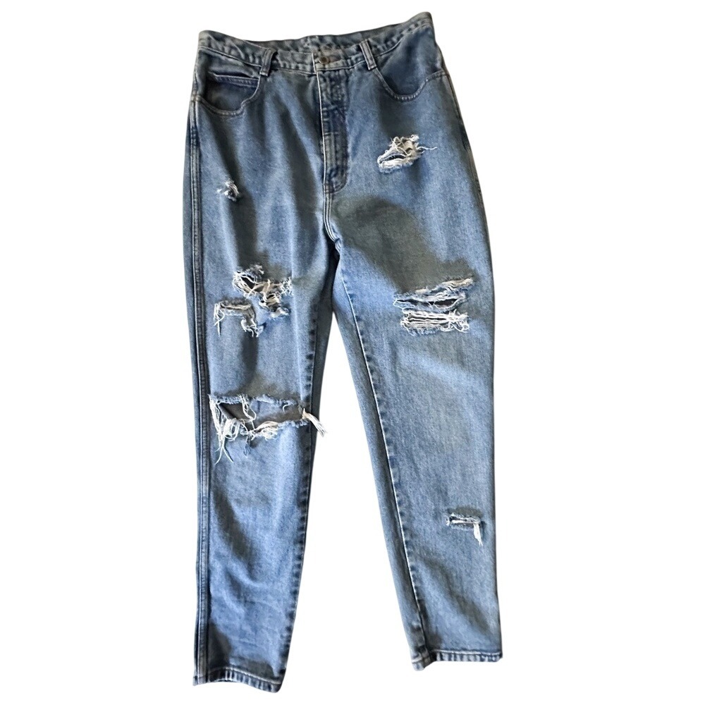 Vintage Bill Blass Distressed High‎ Waisted Tapered 90's Jean - 30"